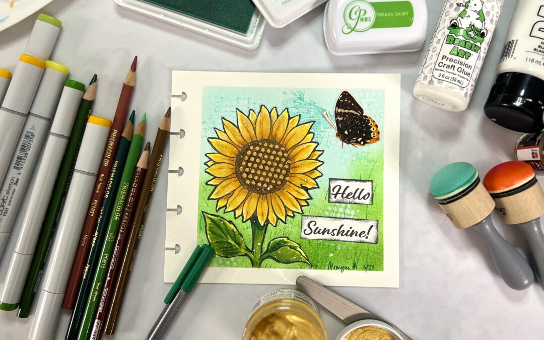 Sunflower Mixed Media Art Journal Page